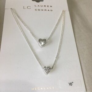 LC Lauren Conrad 16” layered heart necklace